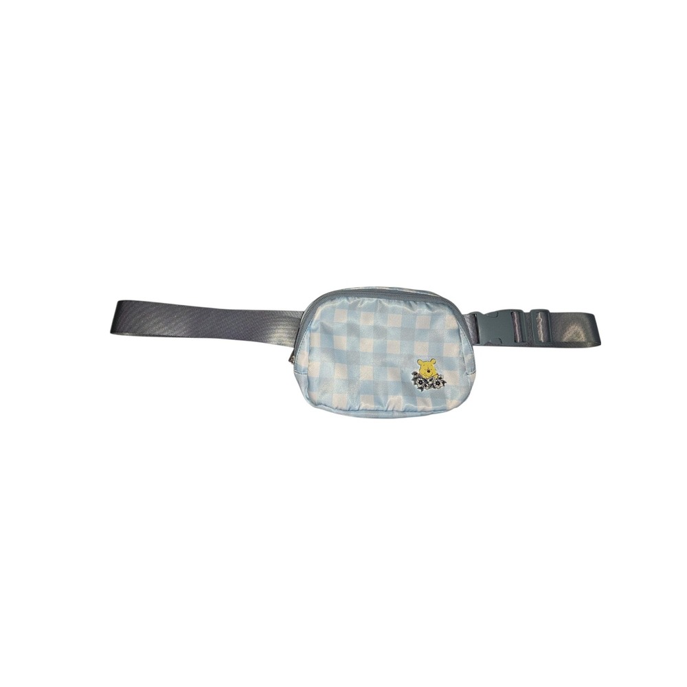 Disney Winnie the Pooh Blue Gingham Belt Bag Kids Fanny Pack Adjustable Strap